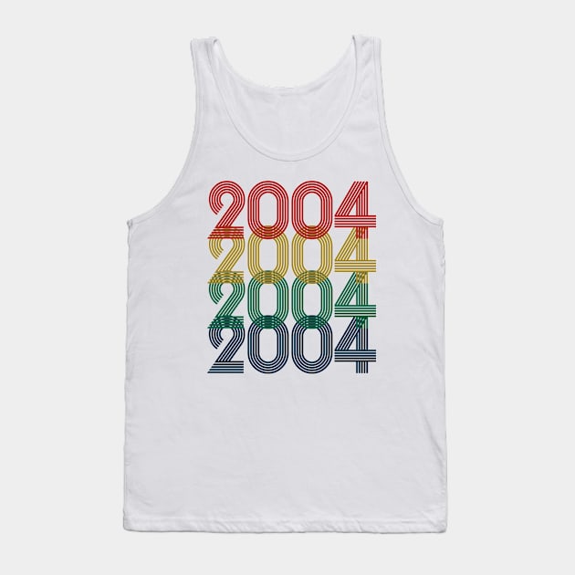 Cool Retro Year 2004 - Made In 2004 - 19 Years Old, 19th Birthday Gift For Men & Women Tank Top by Art Like Wow Designs